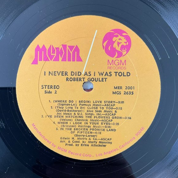 Robert Goulet: I Never Did As I Was Told Vintage Vinyl Record - Picture 8 of 9